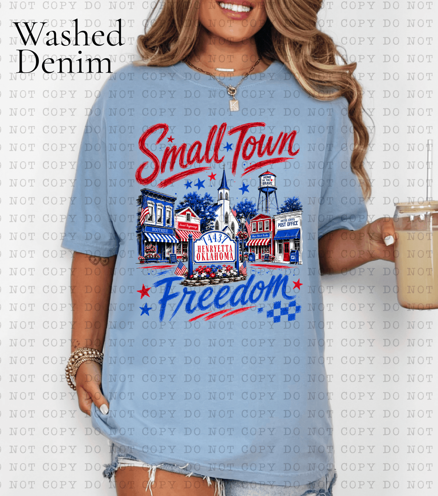 Custom Small Town Freedom Comfort Colors T-Shirt Wholesale