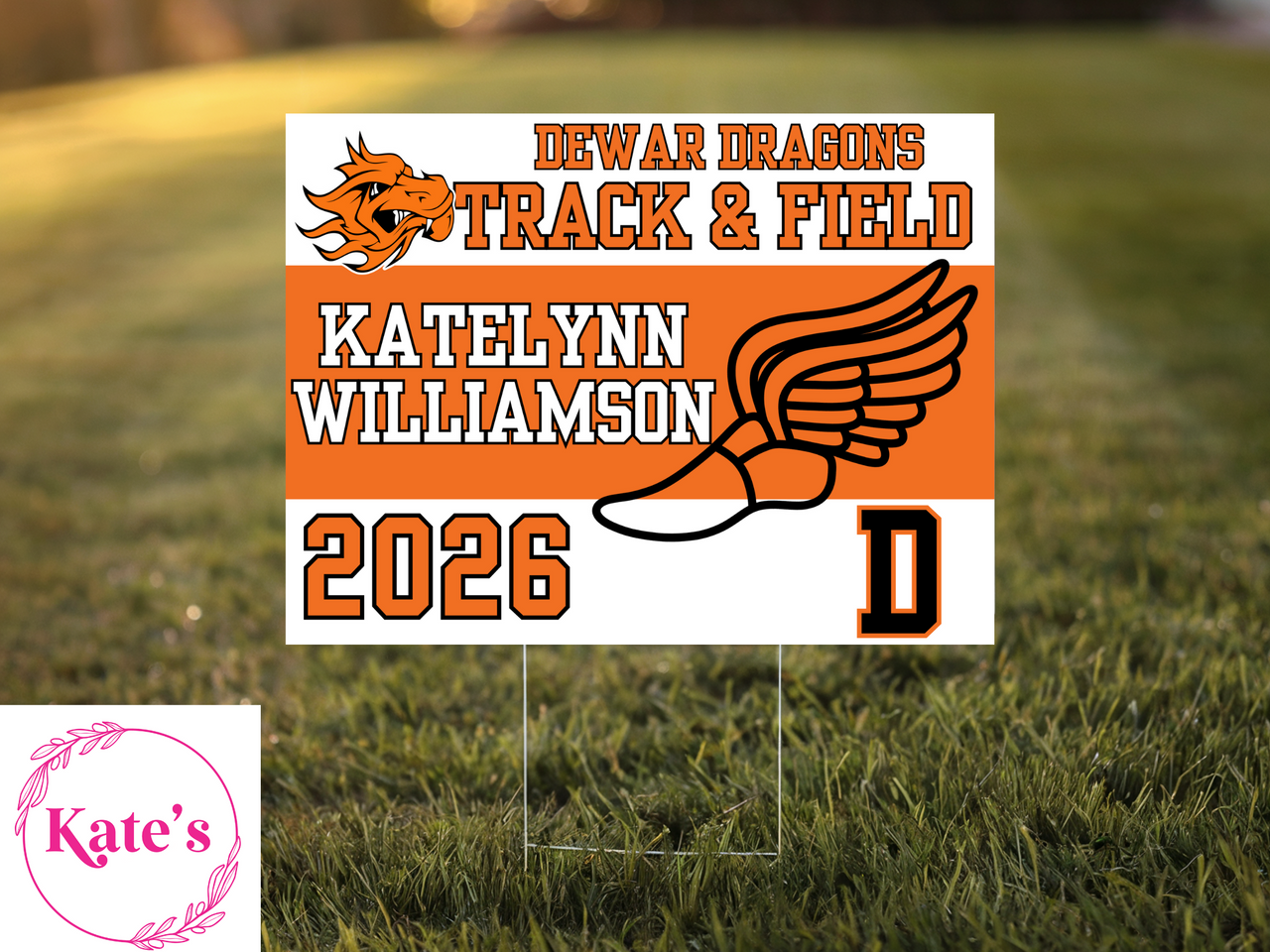 Dewar Dragons Track & Field Yard Sign