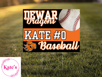 Dewar Dragons Baseball Yard Sign