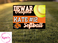 Dewar Dragons Softball Yard Sign