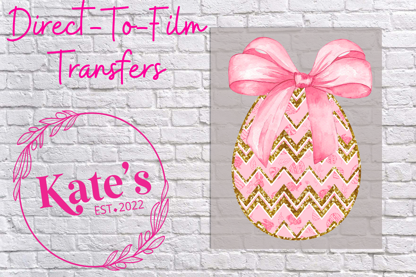 Coquette Easter Egg Direct-To-Film Transfer