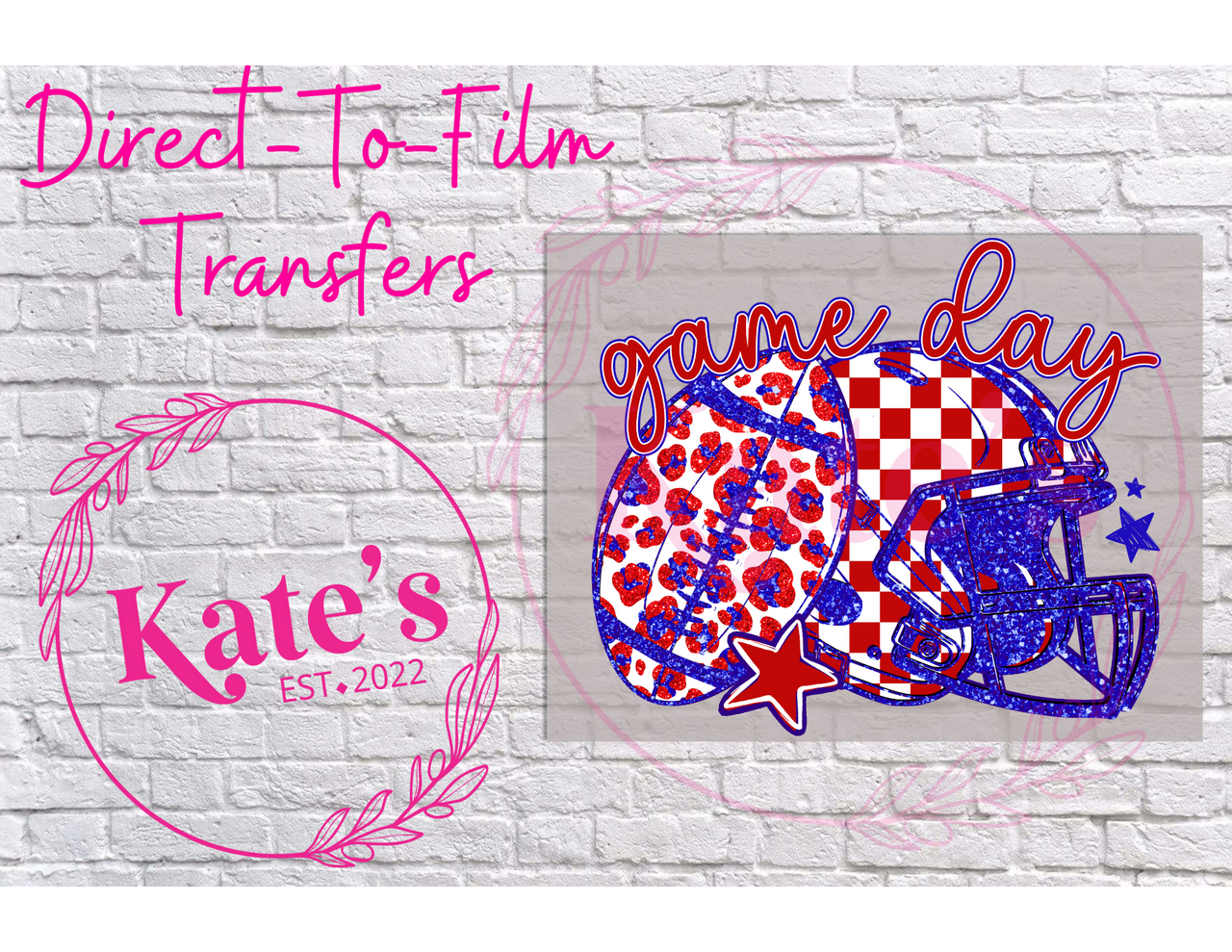Red/Blue Game Day Direct-To-Film Transfer