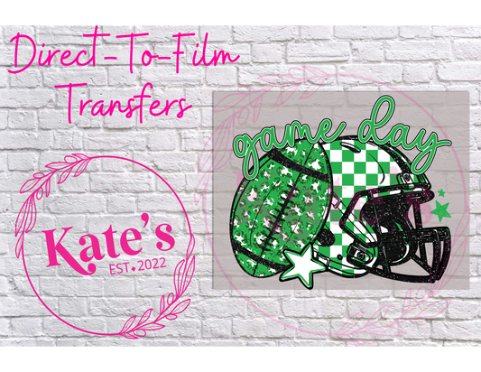 Green and Black Gameday Direct-To-Film Transfer