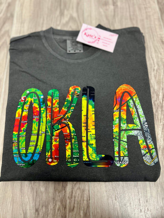 OKLA Radar Map Comfort Colors T-Shirt