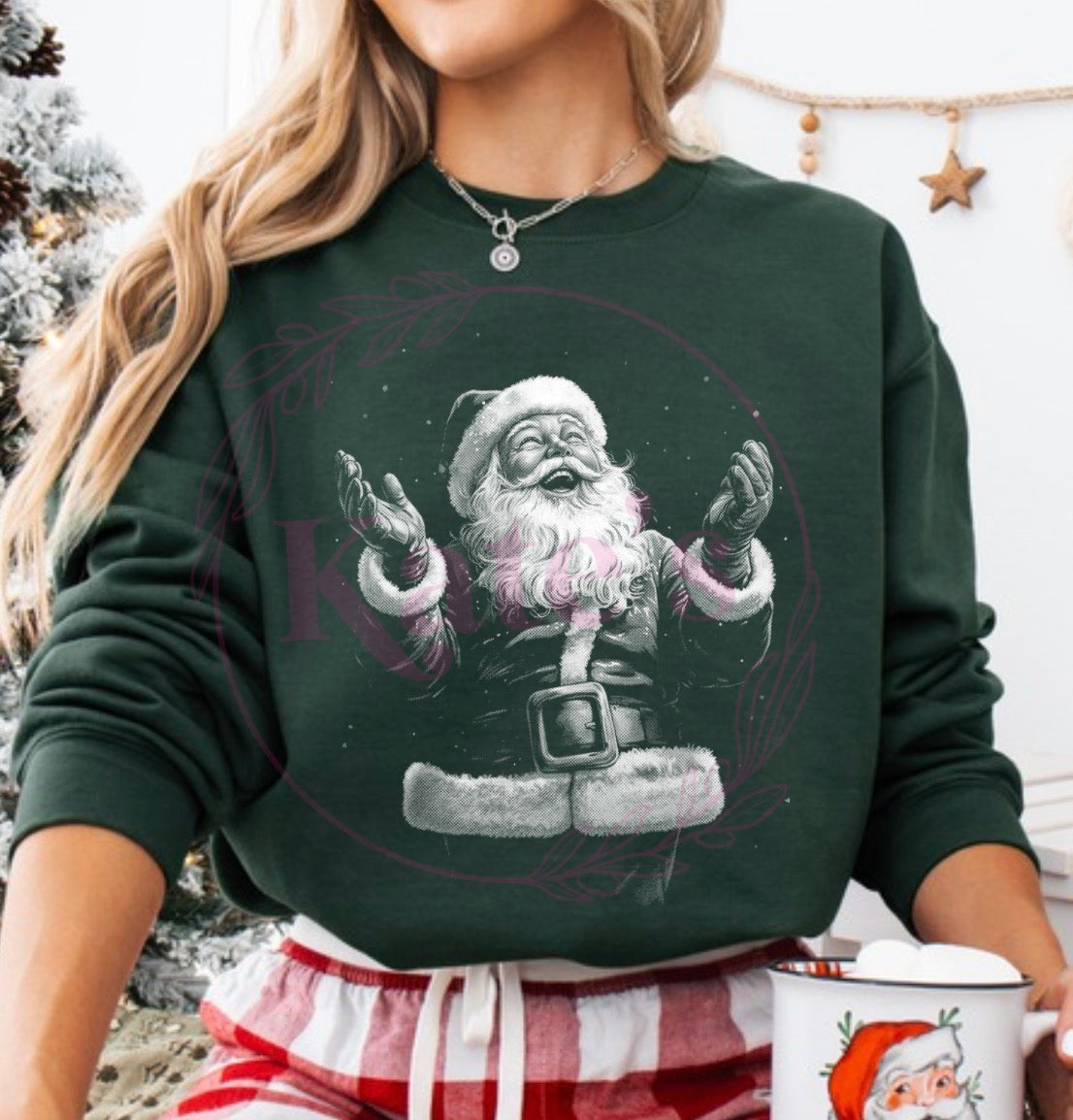 Joyful Santa Claus Half Tone Shirt *DARK SHIRTS ONLY*
