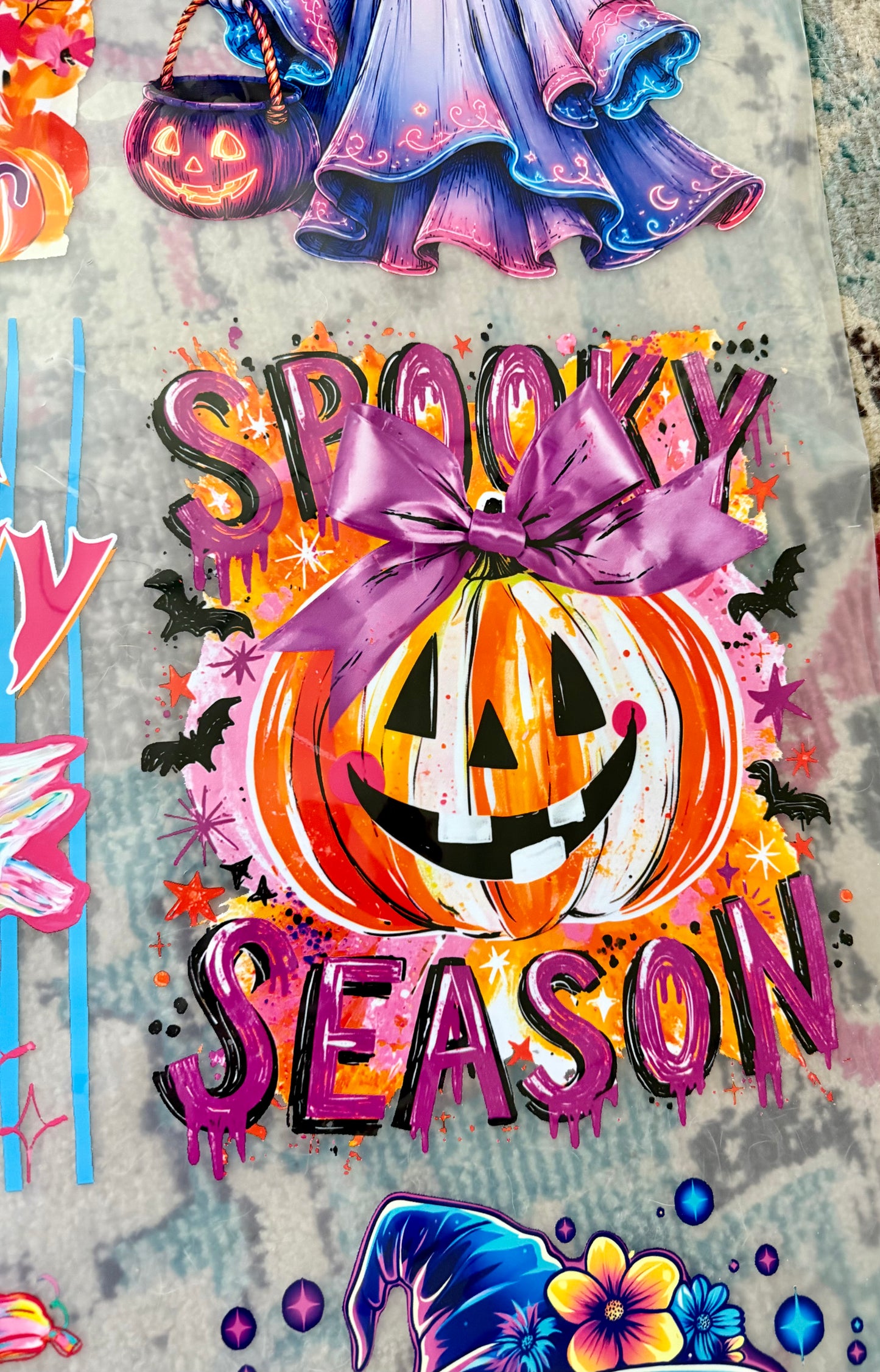 22"x30" Neon Halloween Premade Direct-To-Film Gang Sheet