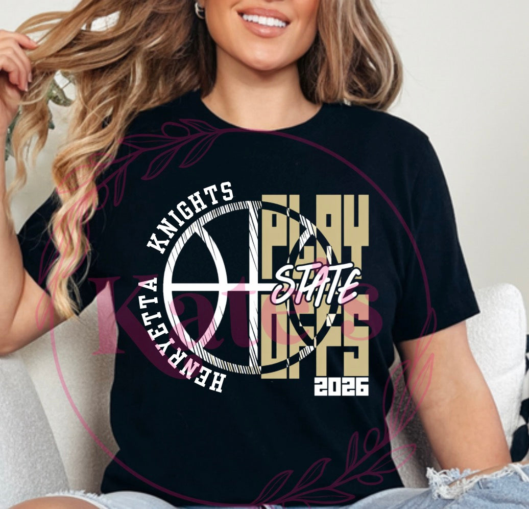 Henryetta Knights Basketball Playoff Shirt