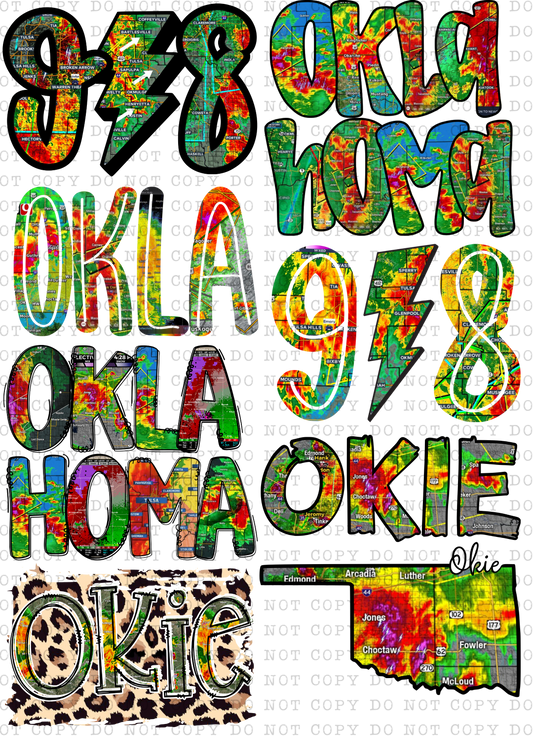 22"x30" Oklahoma 918 Weather Premade Direct-To-Film Gang Sheet