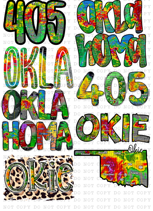 22"x30" Oklahoma 405 Weather Premade Direct-To-Film Gang Sheet