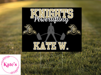 Henryetta Knights Powerlifting Yard Sign