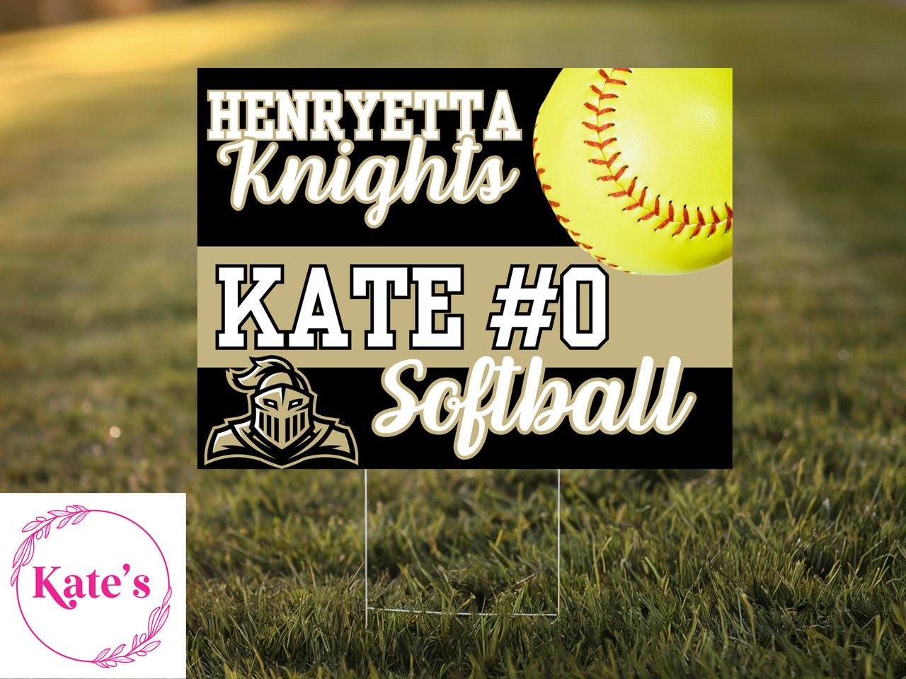 Henryetta Knights Softball Yard Sign