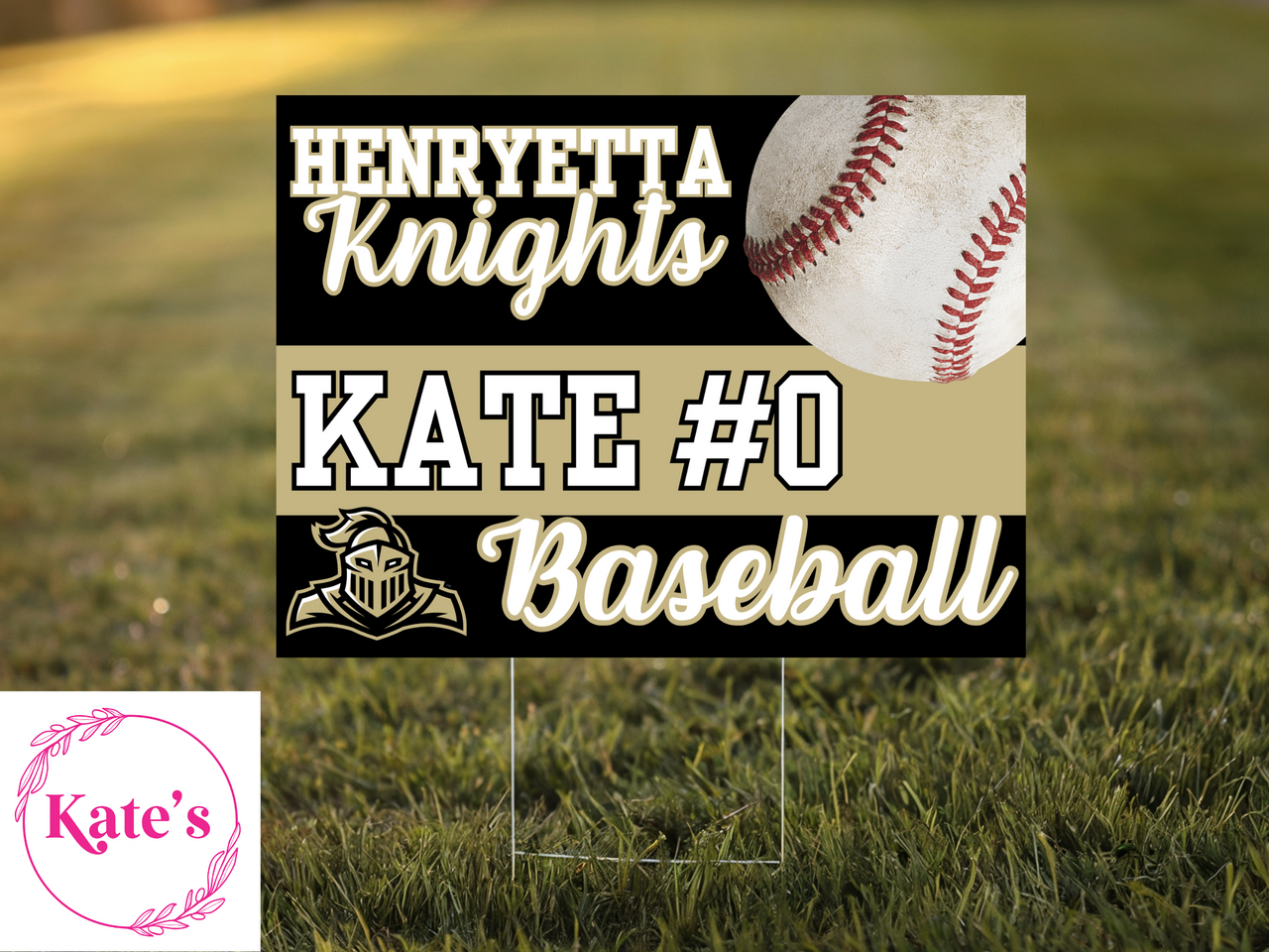 Henryetta Knights Baseball Yard Sign
