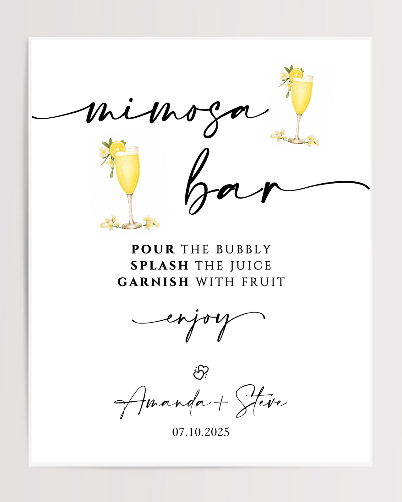 Mimosa Bar Printed Wedding Signs