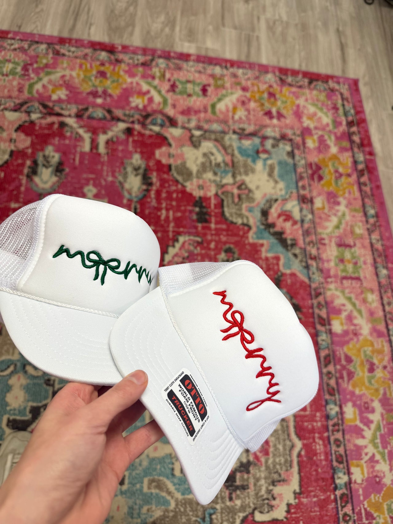 Merry Embroidered Foam Trucker Hat