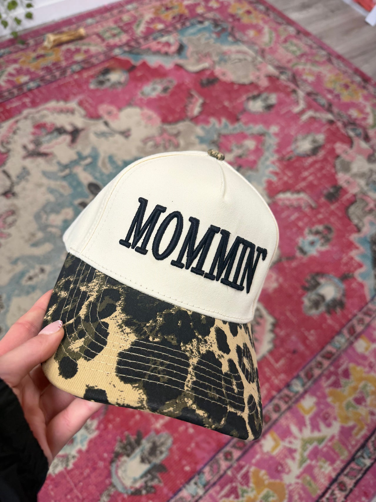 MOMMIN' Puff Embroidered Trucker Hat