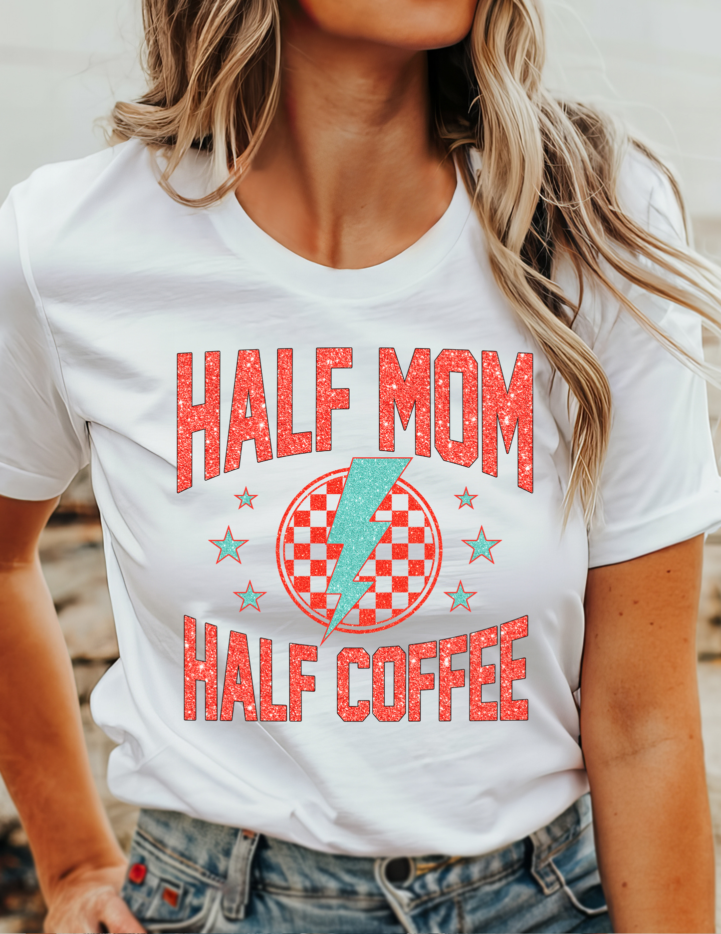 Half Mom Half Coffee T-Shirt