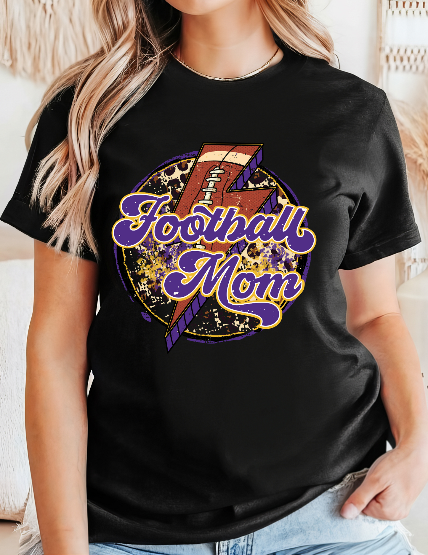 Purple Football Mom T-Shirt