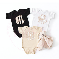 Deer Toile Monogram Onesie