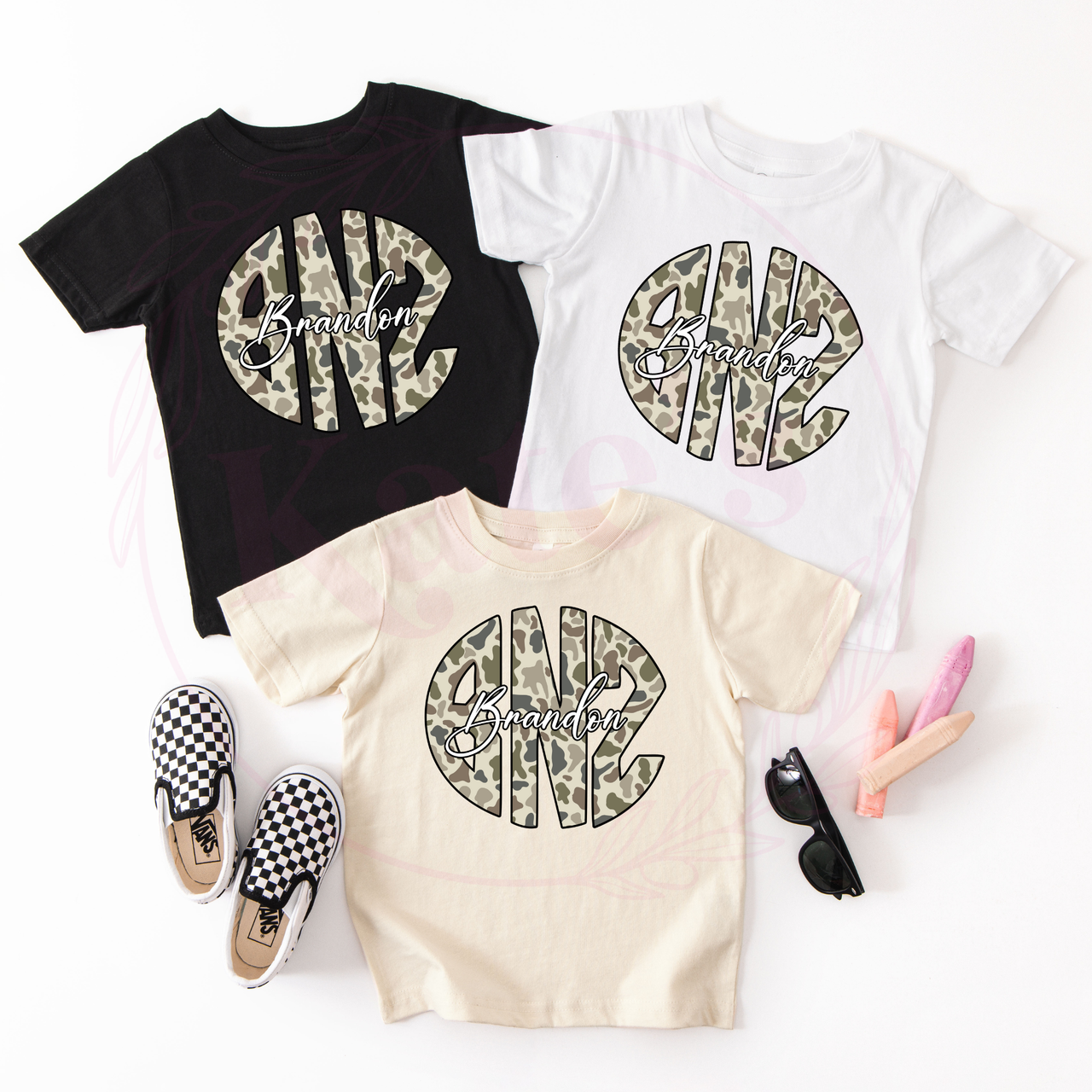 Camo Monogram Toddler Shirt