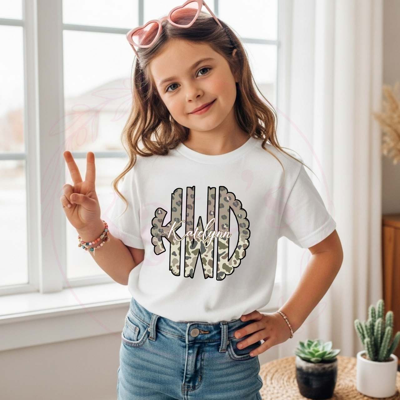 Cheetah Camo Monogram Youth Shirt