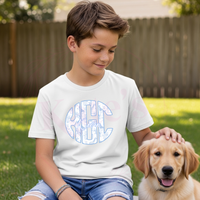 Light Blue Safari Monogram Youth Shirt