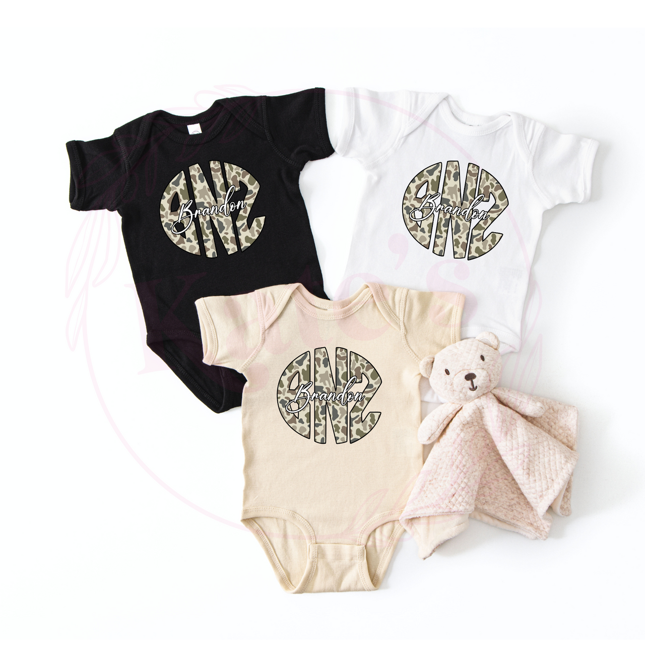 Camo Monogram Onesie