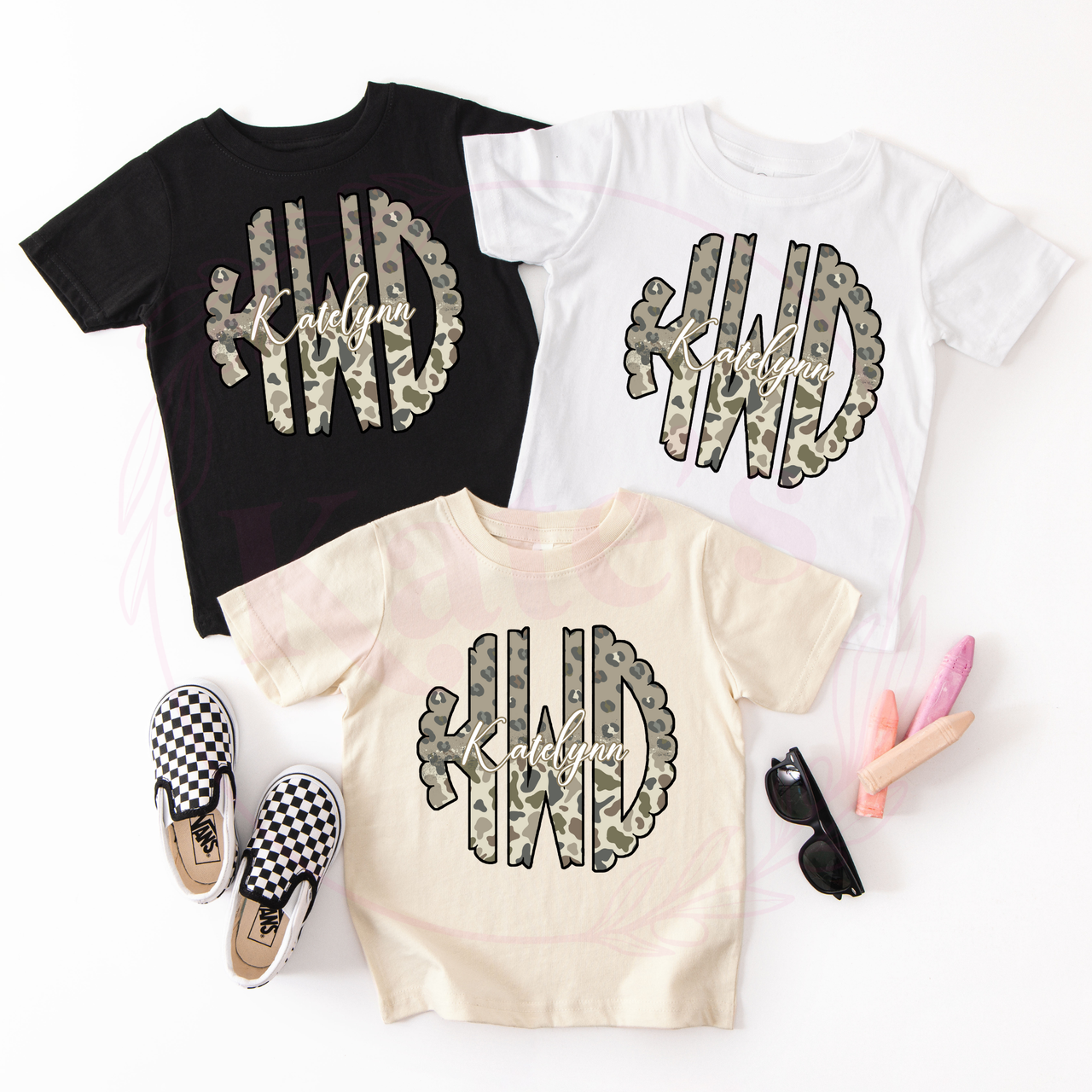 Cheetah Camo Monogram Toddler Shirt