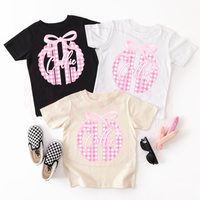 Pink Gingham Monogram Toddler Shirt