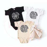 Checkered Monogram Onesie