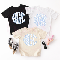 Light Blue Safari Monogram Toddler Shirt