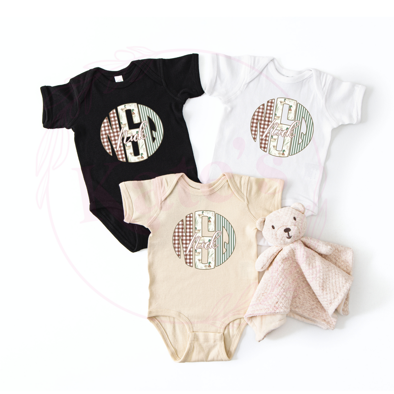 Mallard Mix Monogram Onesie