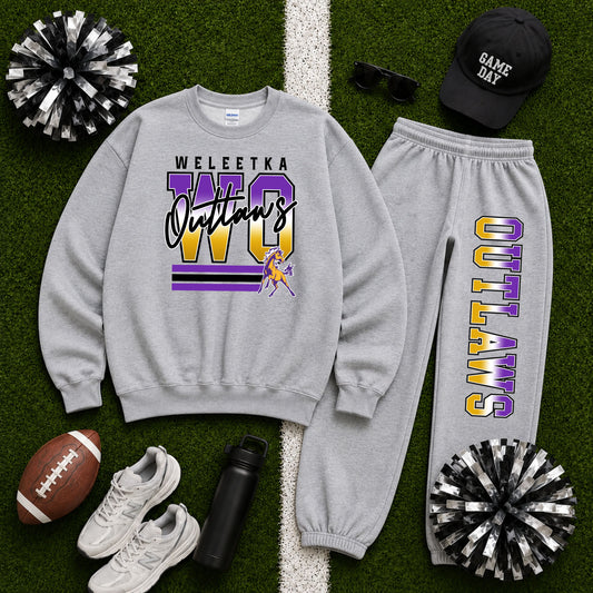 Ombre custom school mascot sweatshirt and sweatpants set