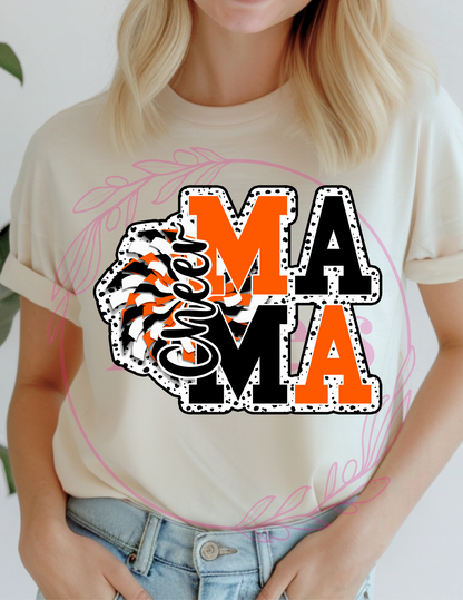 Black and Orange Cheer Mama T-Shirt