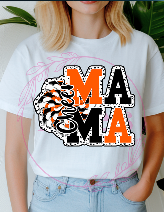 Black and Orange Cheer Mama T-Shirt