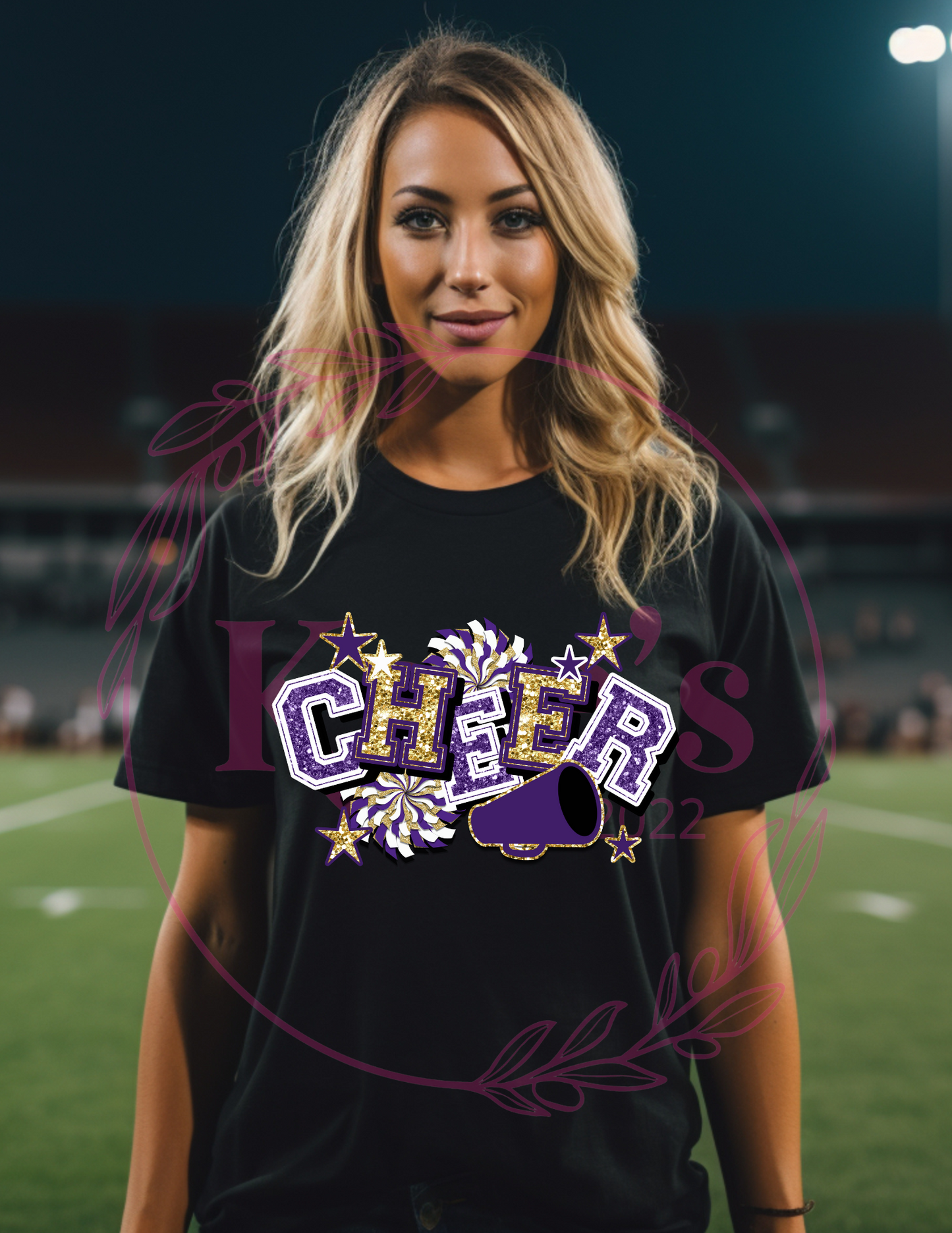 Purple and Gold Cheer T-Shirt