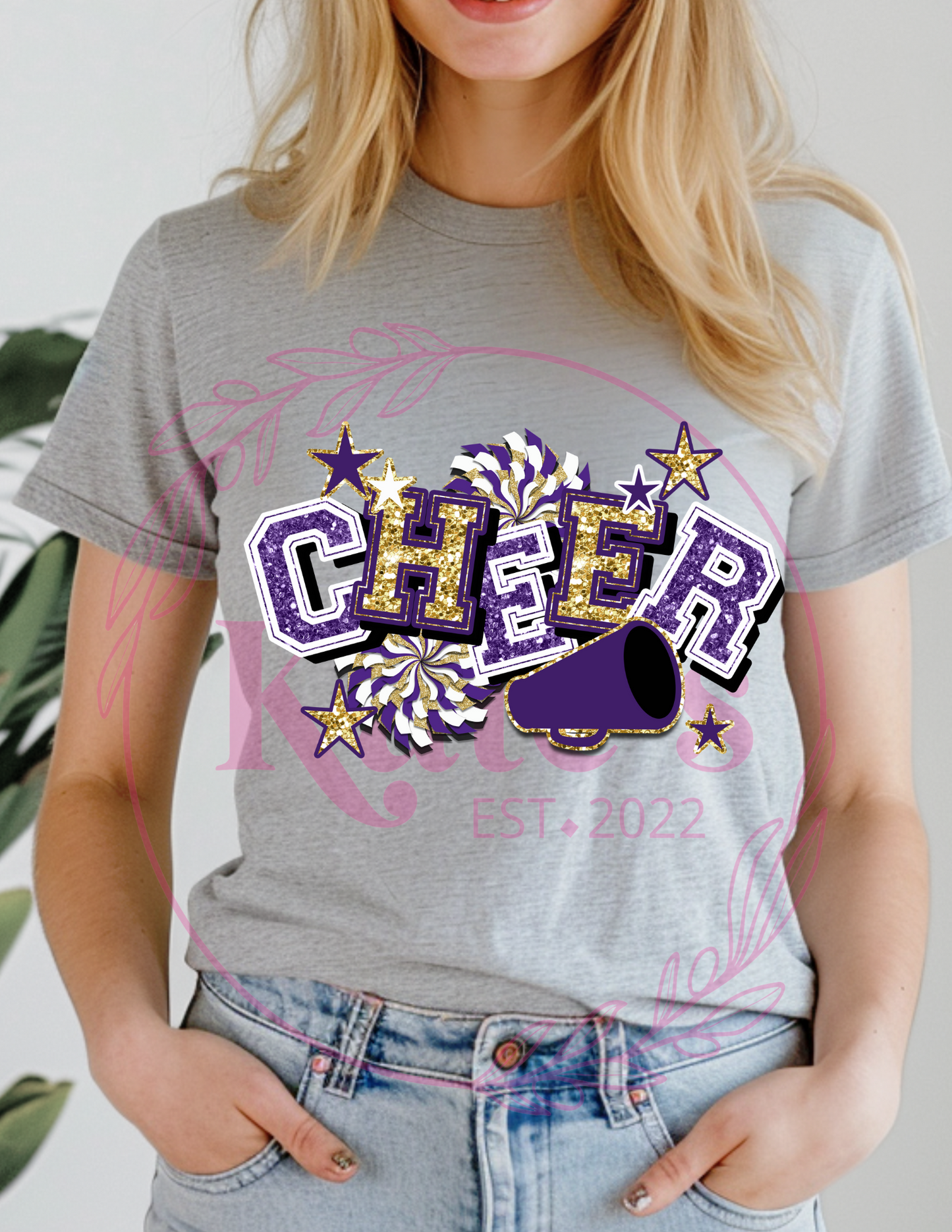 Purple and Gold Cheer T-Shirt