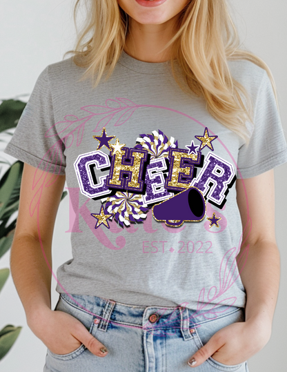 Purple and Gold Cheer T-Shirt