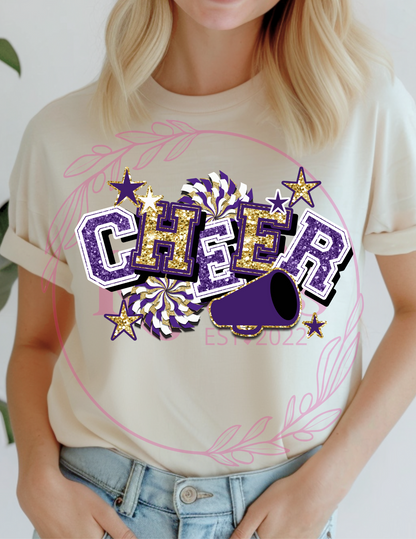 Purple and Gold Cheer T-Shirt