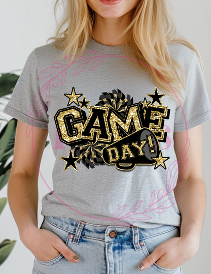 Black and Gold Game Day T-Shirt