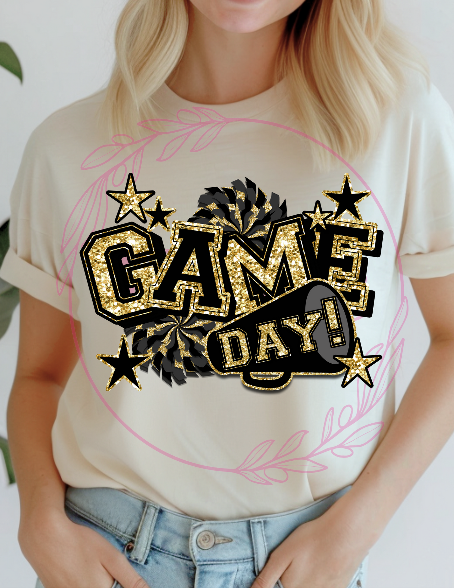 Black and Gold Game Day T-Shirt