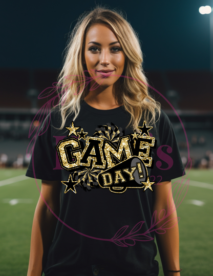 Black and Gold Game Day T-Shirt