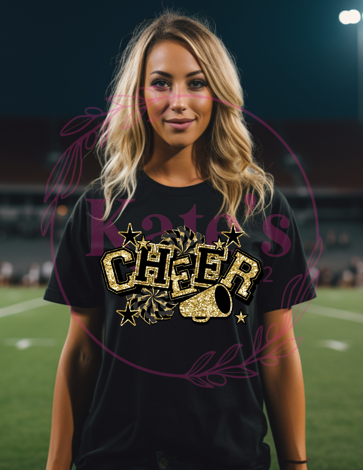 Black and Gold Cheer T-Shirt