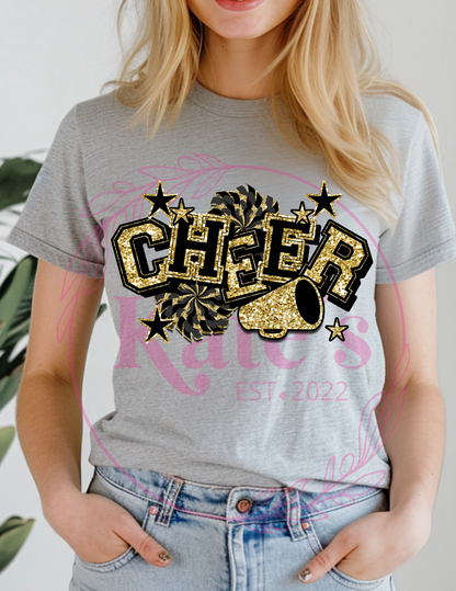 Black and Gold Cheer T-Shirt