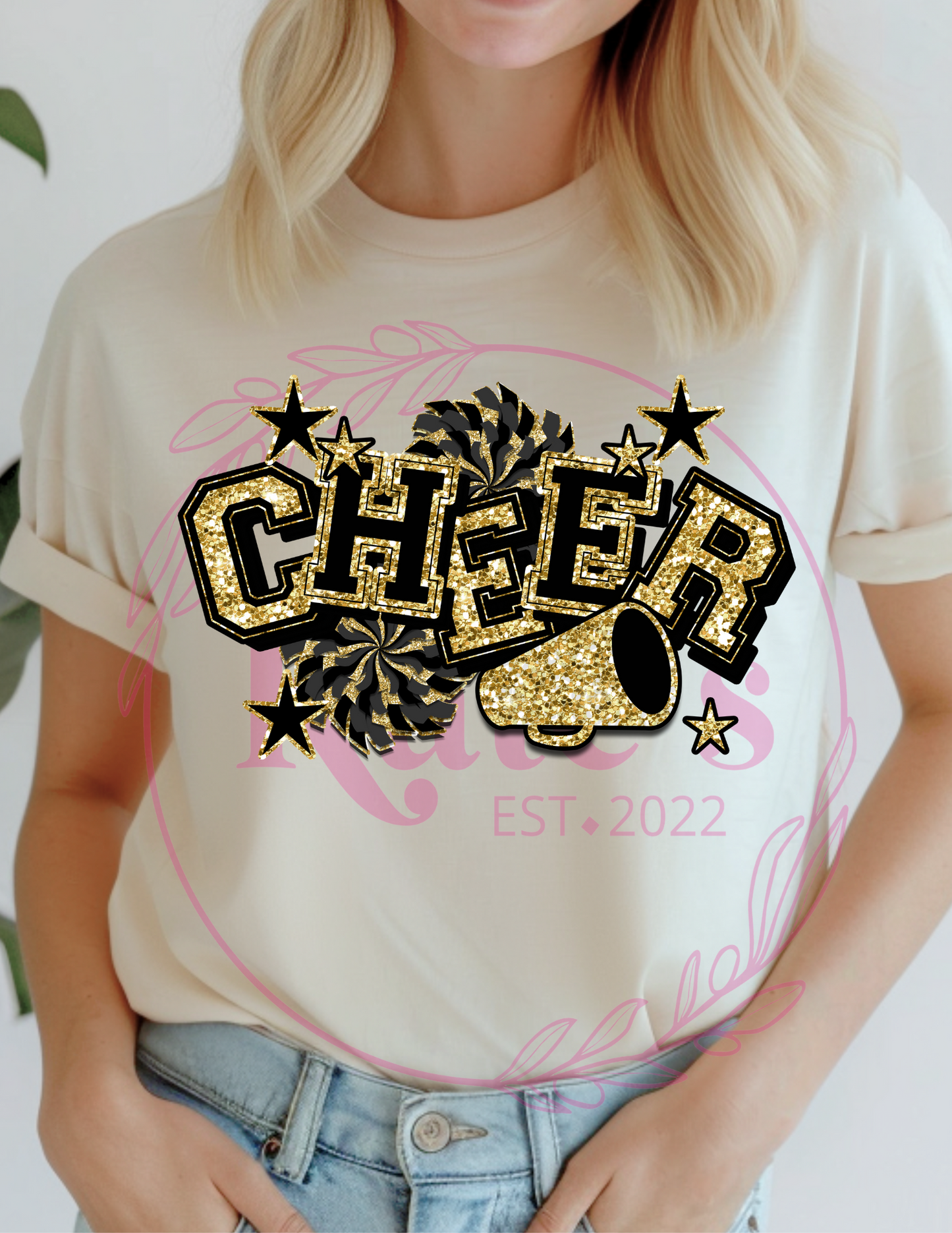 Black and Gold Cheer T-Shirt