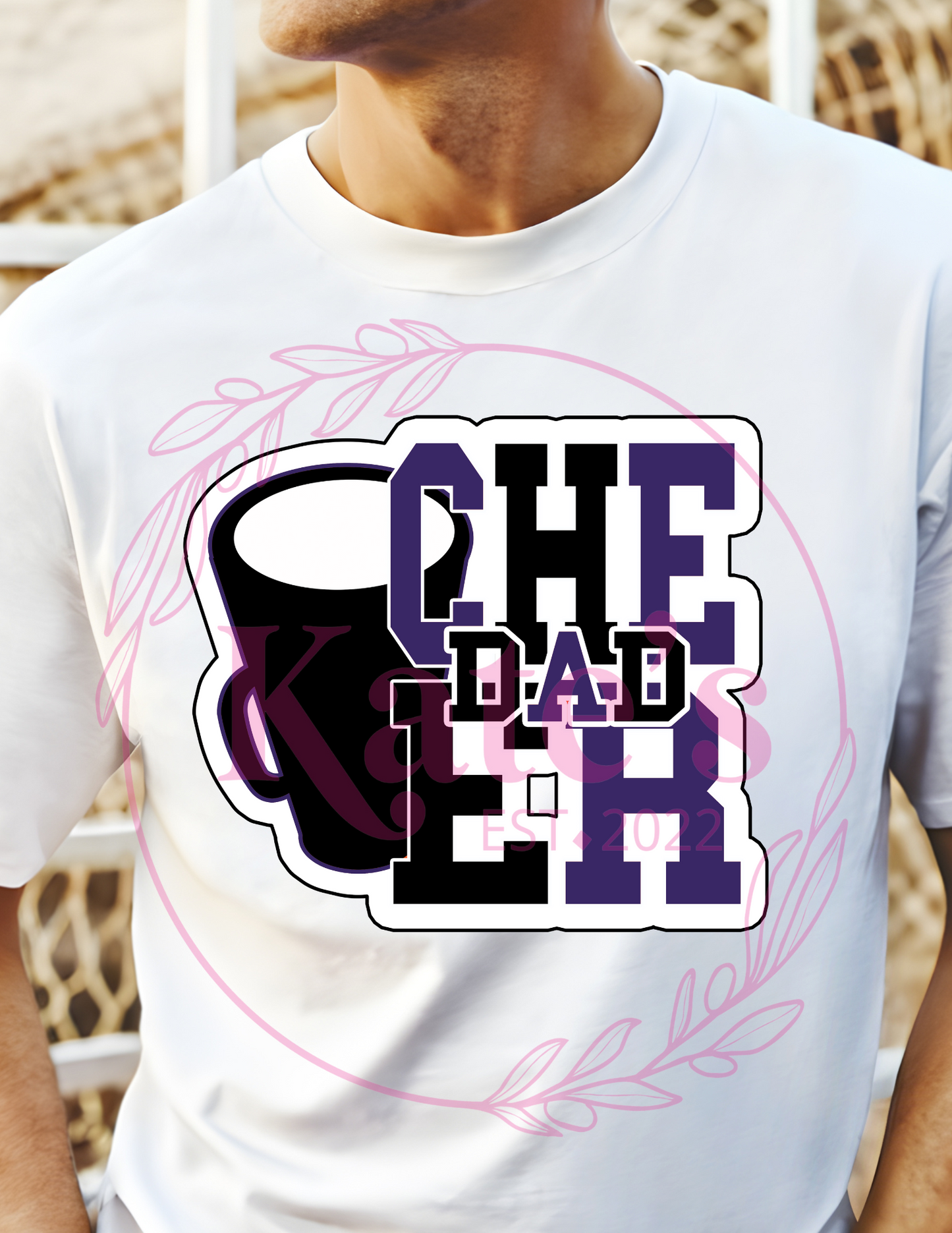 Purple and Black Cheer Dad T-Shirt