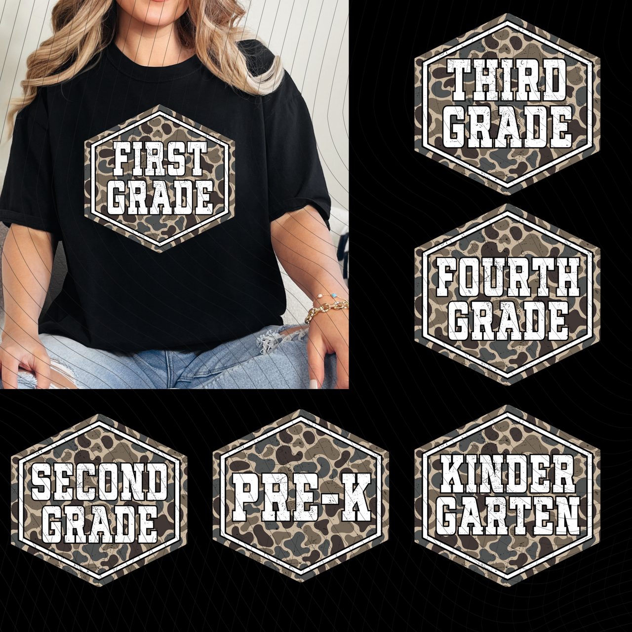 Camo Grade Level T-Shirt *Back to School Sale*