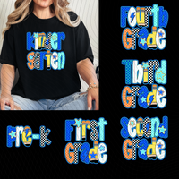 Blue School Essentials Grade Level T-Shirt *Back to School Sale*