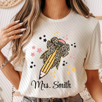 Custom Cheetah Pencil T-Shirt *Back to School Sale*