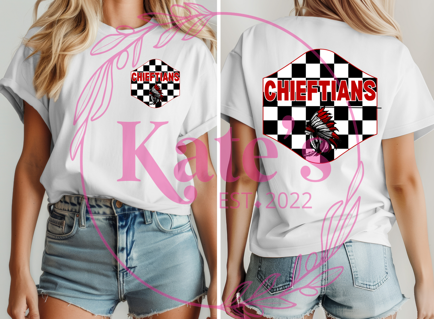 Checkered Wetumka School Mascots Shirt