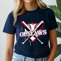 Outlaws Baseball Homeplate Drip Shirts
